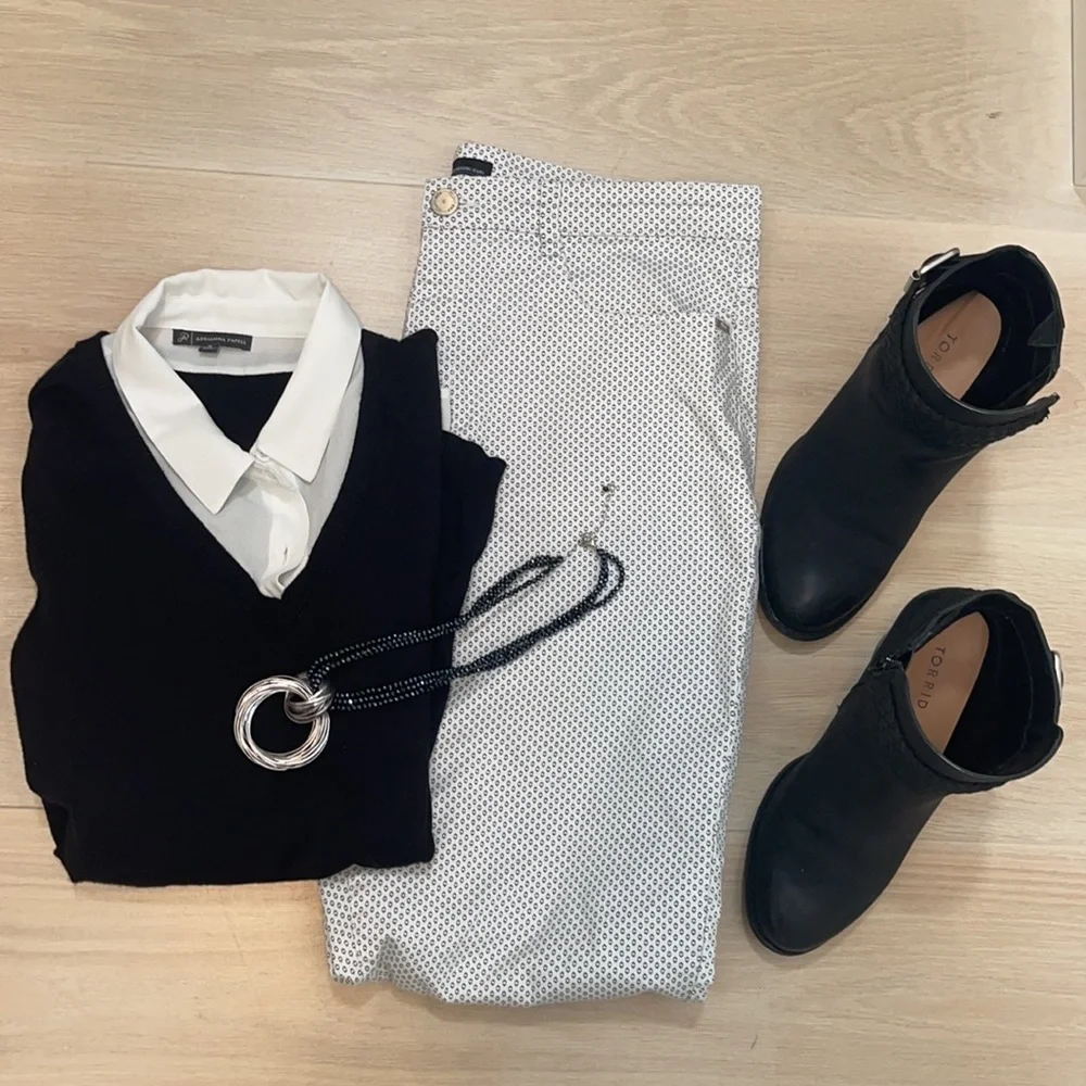 FDJ FRENCH DESIGN JEANS WHITE & BLACK 16 - Picture 3 of 10